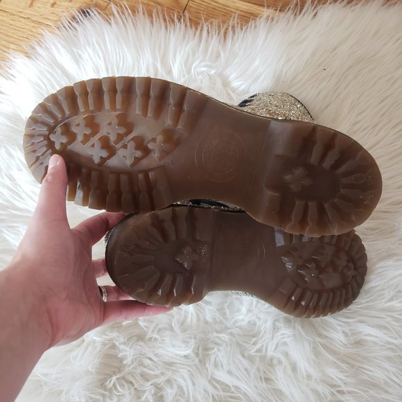 Dr. Martens RARE Vintage 90s Gold Chunky Glitter Boots - Picture 15 of 16